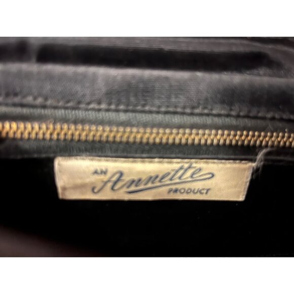 Vintage Annette Cordé Handbag Black Small Evening Bag Used 1940s Style - Picture 5 of 15
